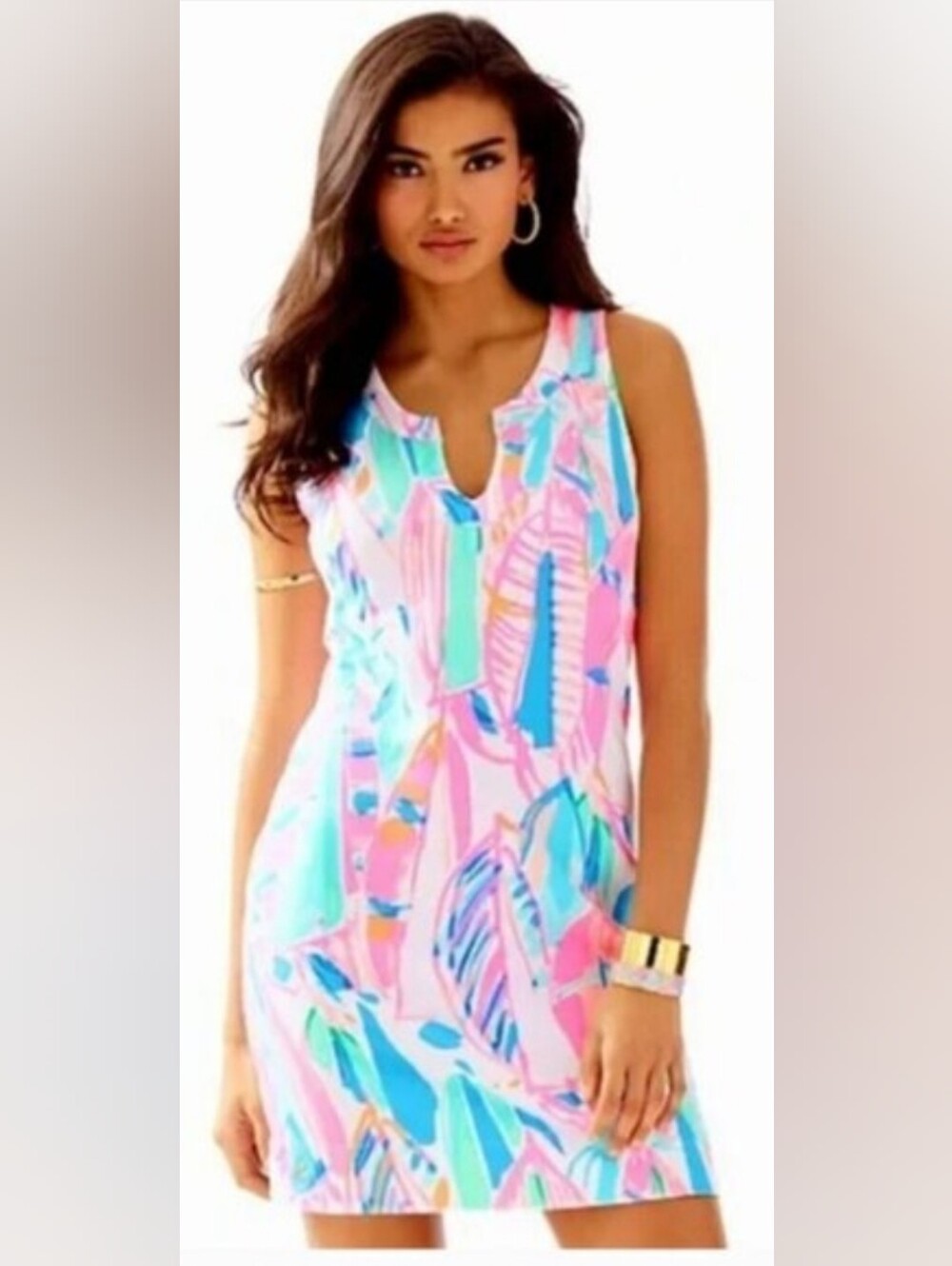 Lilly Pulitzer Estrada Flat French Terry Shift Dress XXS Out to Sea Print